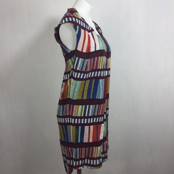Anthropologie Maeve Womens Dress Au Revoir Striped Multicolor Tunic Shift Size 6 - Picture 12 of 12